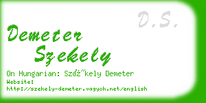 demeter szekely business card